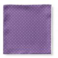 Purple silk – white polka dot pocket square