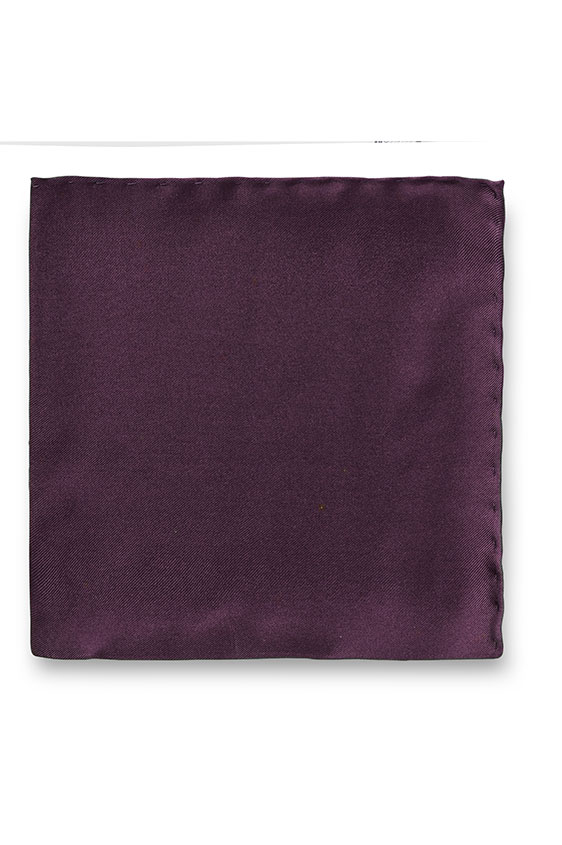 Aubergine silk pocket square