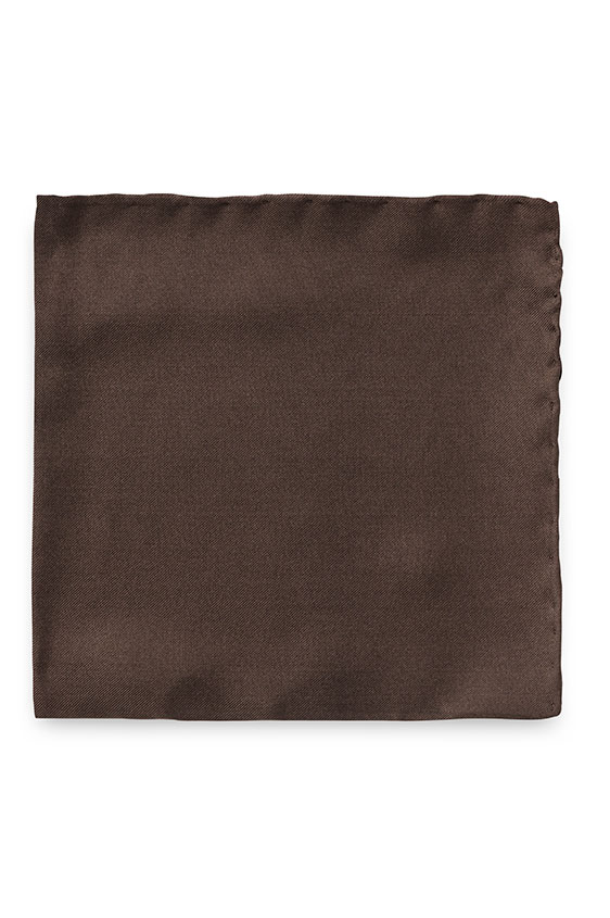 Dark brown silk pocket square