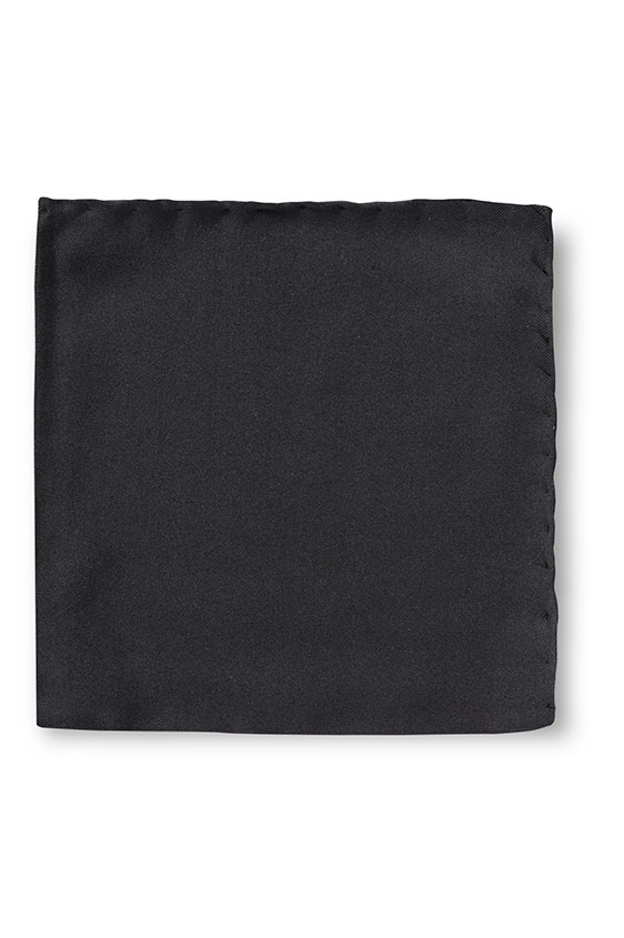 Black silk pocket square