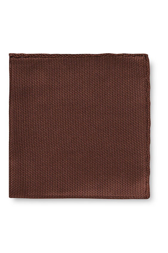 Chocolate brown grenadine pocket square
