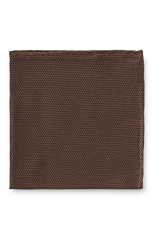 Dark brown grenadine pocket square