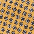 Yellow silk with white mini-flower print tie