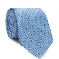 Sky blue silk with blue diamond print tie