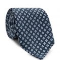 Navy silk with blue diamond print tie