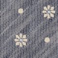 Dark blue silk-linen jacquard with dots-flowers tie