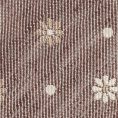 Warm brown silk-linen jacquard with dots-flowers tie