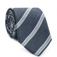 Blue mélange silk with light blue stripes tie
