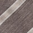 Dark taupe mélange silk with beige stripes tie