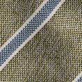 Light green mélange silk with blue stripes tie