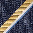 Blue mélange silk with structured yellow stripes tie