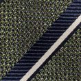 Green mélange silk with structured navy stripes tie