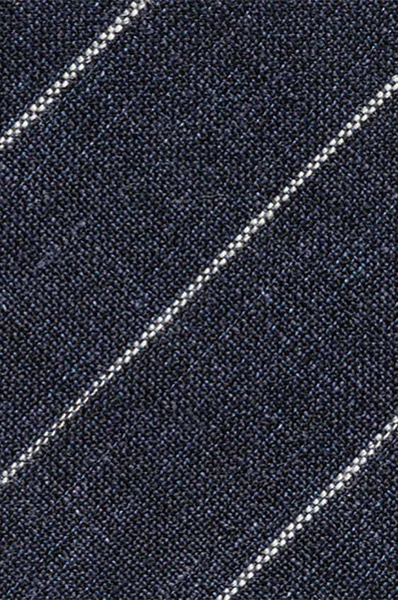 Navy linen-wool-silk with pinstripe tie