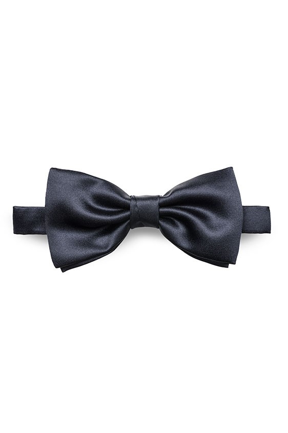 Satin neapolitan blue bow-tie