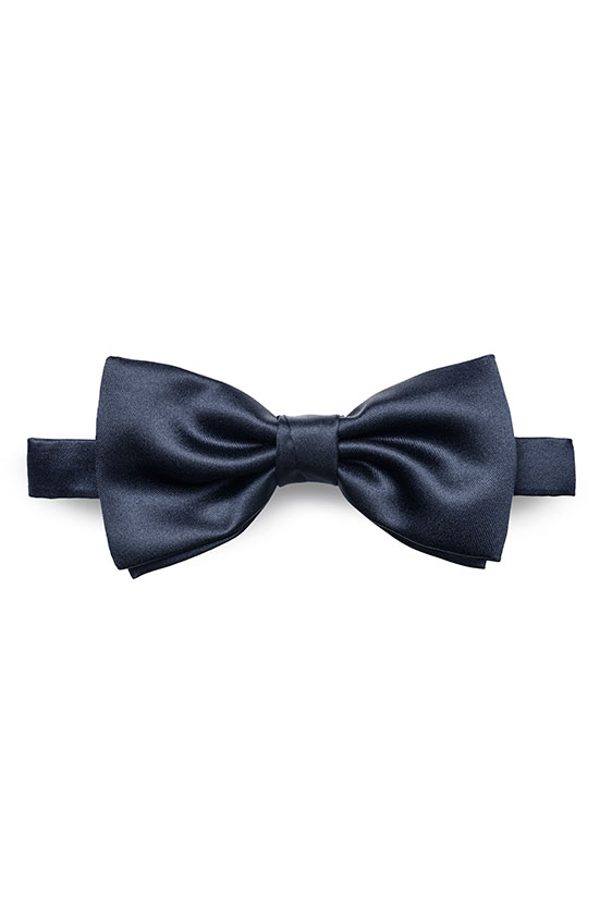 Satin midnight blue bow-tie