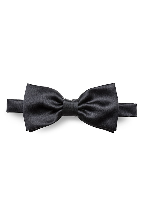 Satin black bow-tie