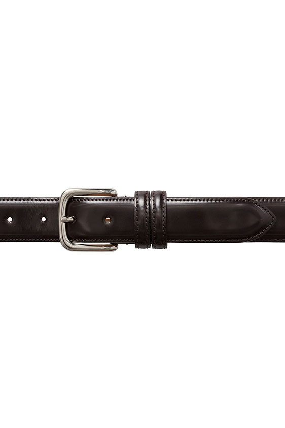 Polished calf dark mahogany belt