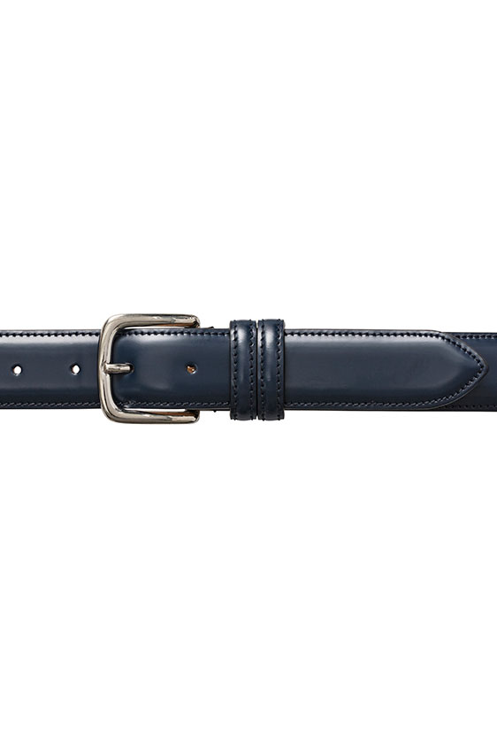 Polished calf dark blue belt