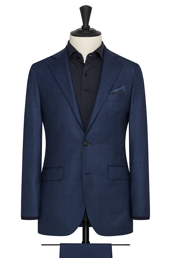 Medium blue-black s150 wool suit