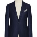 Dark blue faux uni s140 wool with subtle herringbone jacket