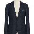 Mixed blue wool-alpaca-silk with glencheck jacket