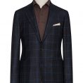Blue-black wool with brown glencheck jacket