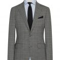 Medium grey s130 wool with black glencheck suit