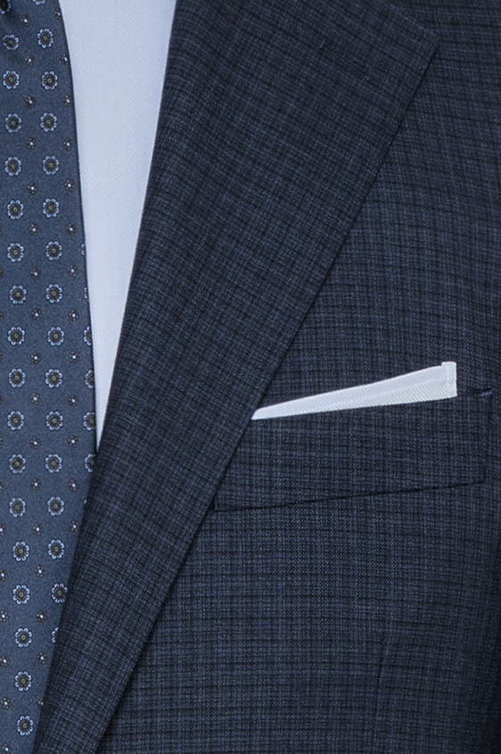 Cobalt blue-black s130 mouliné wool suit