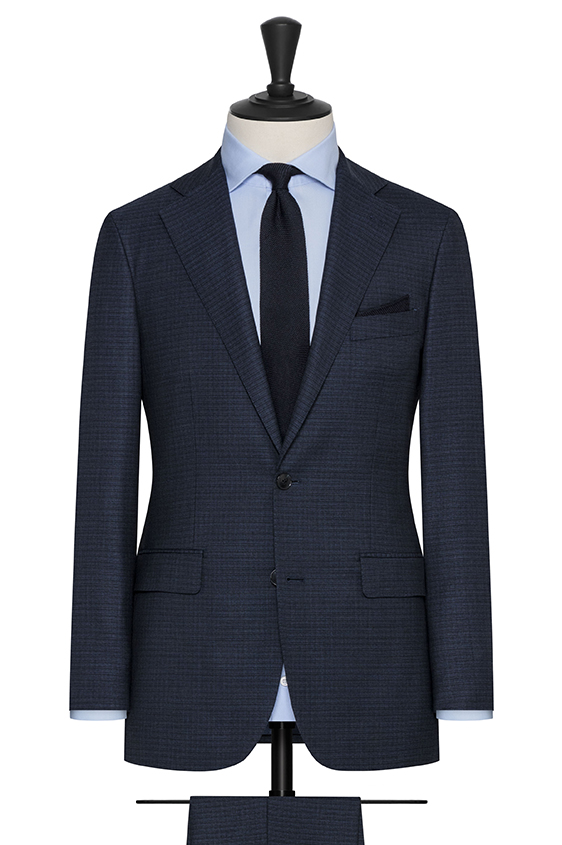 Custom Blue Mouline Wool Suit