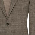 Dark taupe stretch wool-linen blend suit