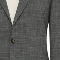 Smoke grey stretch wool-linen blend suit