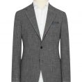 Smoke grey stretch silk-cotton-wool blend with micro-structure suit