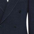 Indigo blue linen with structured stripe suit