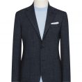 Dark slate blue stretch wool-linen blend suit