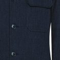 Navy blue stretch cotton-linen structured twill suit
