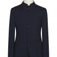 Midnight blue stretch wool blend with micro-structure suit