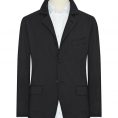Black natural stretch 2-ply wool tropical suit