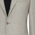 Beige silk-wool with micro-effect jacket