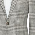Beige wool-silk-linen batavia with taupe glencheck jacket