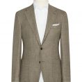 Oatmeal wool-silk-linen textured basketweave jacket