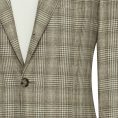 Oatmeal silk-wool glencheck with 3d effect jacket