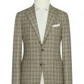 Oatmeal silk-wool glencheck with 3d effect jacket