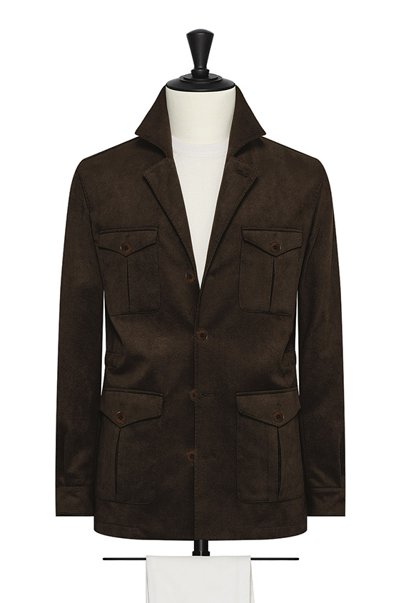 Chocolate brown faux suede jacket