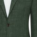 Ivy green stretch wool-linen blend basketweave jacket