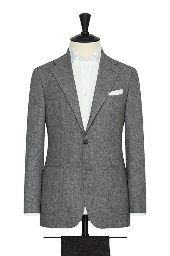Heathered grey silk-wool with speckles jacket