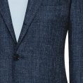 Indigo blue wool-silk-linen twill jacket