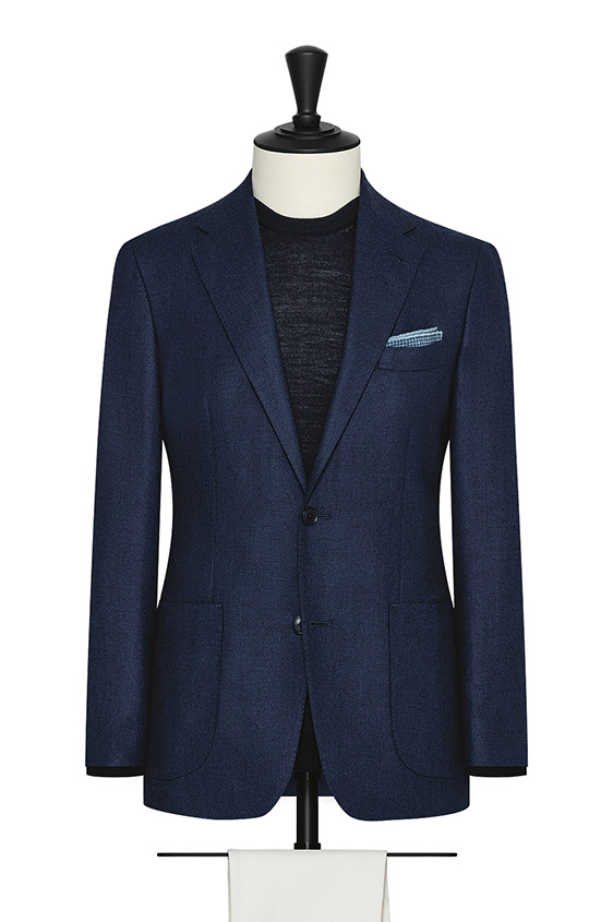 Indigo blue silk-wool with speckles jacket