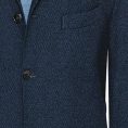 Navy blue mélange cotton structured knit jacket