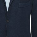 Navy blue cotton blend interlock knit jacket