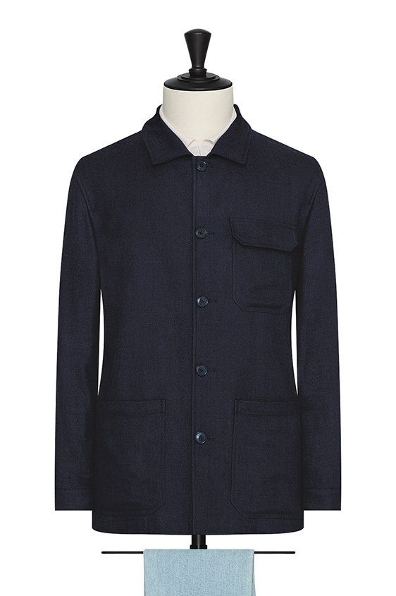 Navy blue 2-ply linen blend jacket
